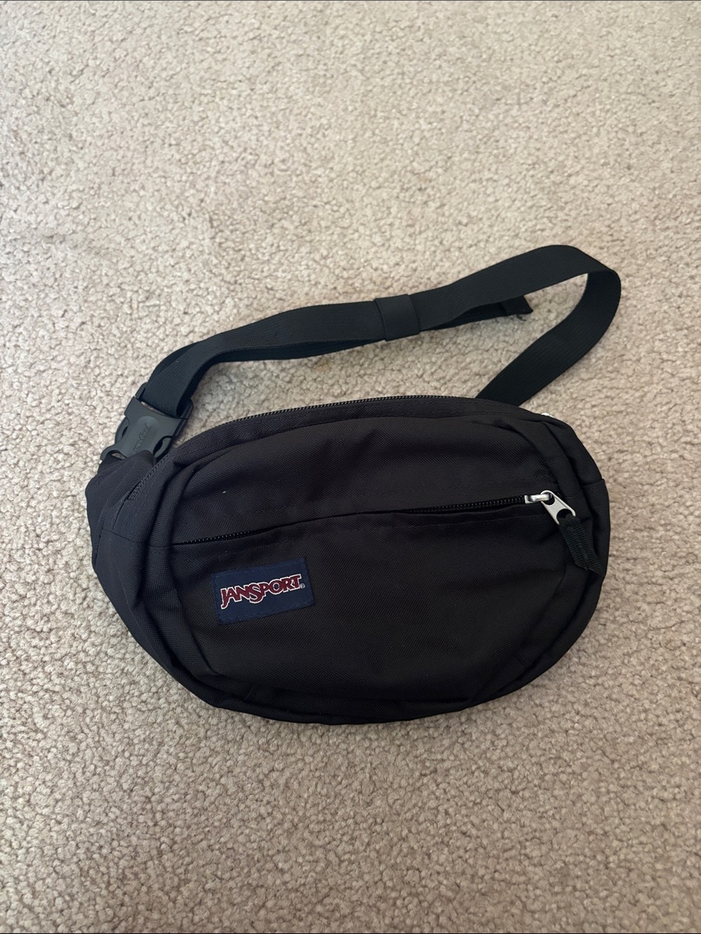 Jansport Black Belt Bag with Front Zip